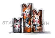 F-343-HK Wooden Cats